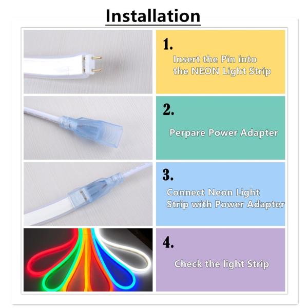 1.64ft/0.5m 2700k Led Strip Dimmable Led Rope Lighting 120V Внутреннее наружное освещение
