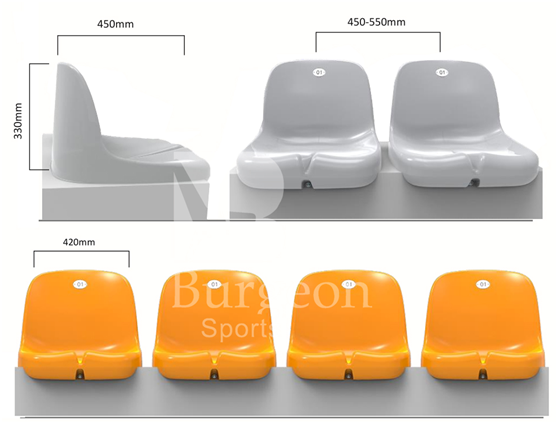 Simple Mounted Stadium Seating Chair , Arena Stage Bleacher Seats For Schools