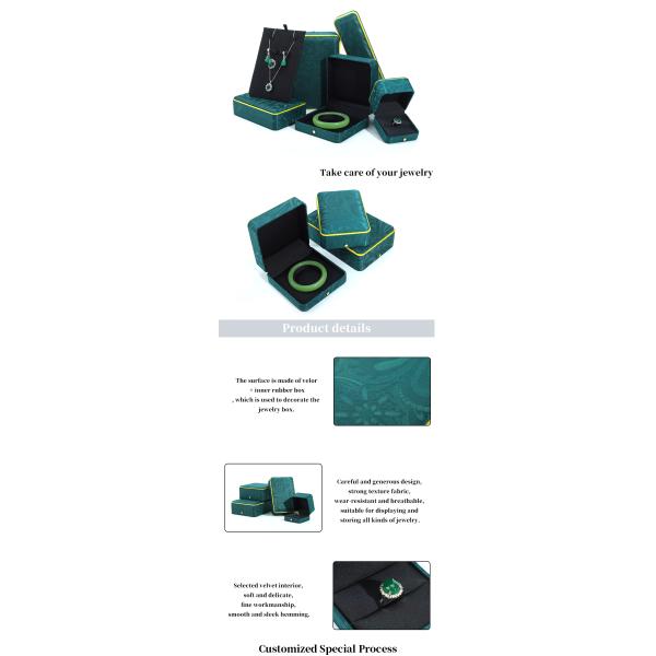 Green Handmade Jewelry Box for Bracelet Necklace Stud Earrings Luxury Ring Hanhong BH2