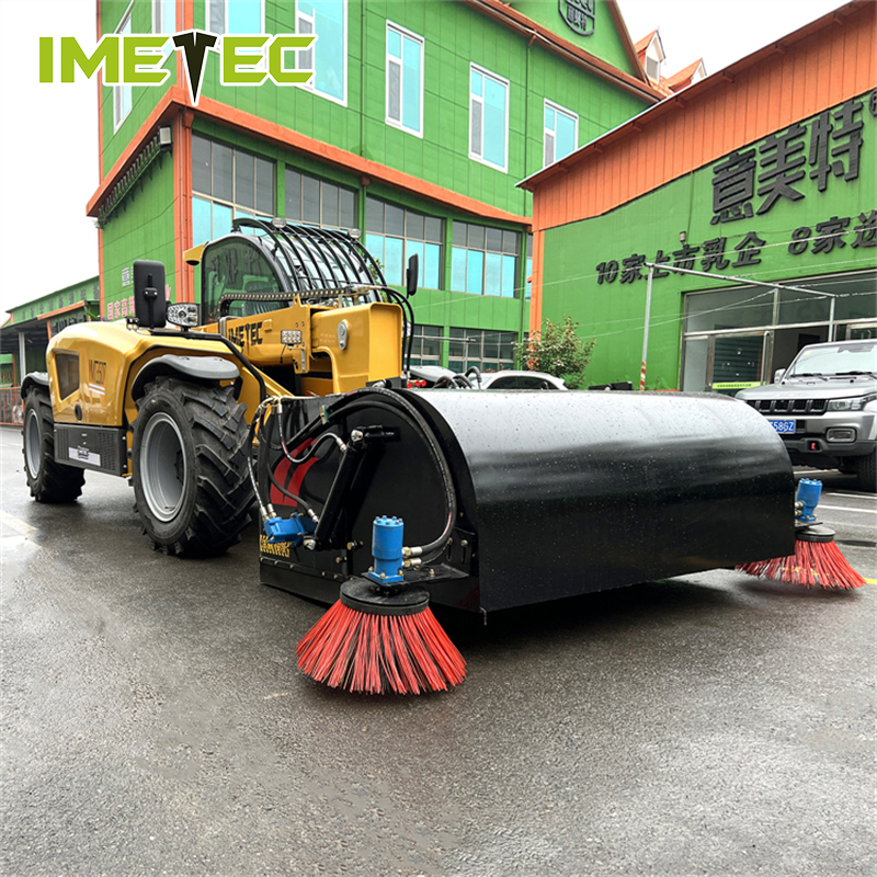 IMETEC Electric Telescopic Handler Forklift Rubber Off Road Tires 4 Wheel Steering