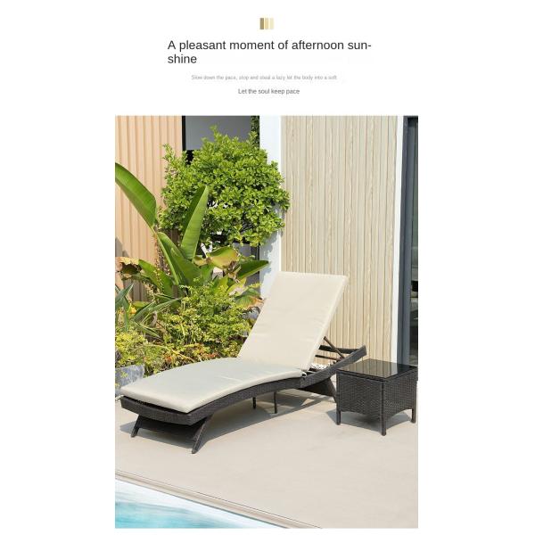 Modern Outdoor Garden Pool Lazy Patio Leisure Chair PE Rattan Twisted Vine Lounge Bed For Sleeping