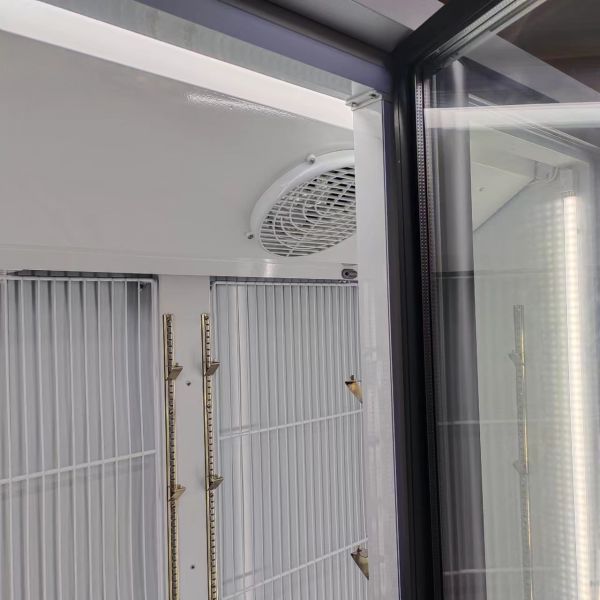 Freestanding Upright Showcase Freezer Merchandiser Two Glass Door Freezer