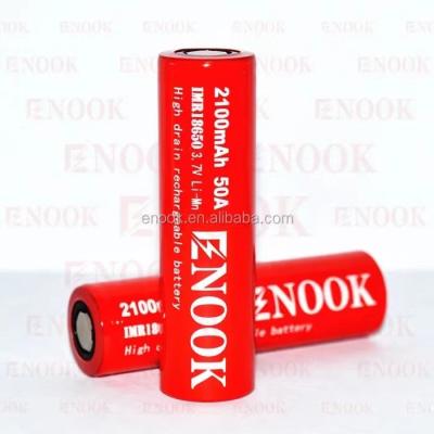Boa qualidade 3.7v 18650 bateria Enook, mecânica mod 18650 bateria 2100mAh 50A