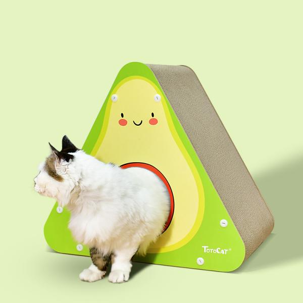 Foldable Avocado Shape Cat Scratcher Cardboard Cats Lounge House Kitten Scratching Post Durable Board Pads Protect Furniture