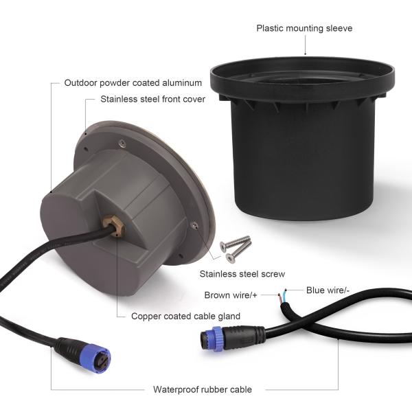 24V DC LED Deck Post Light Waterproof Recessed 6W LED Outdoor Inground Light