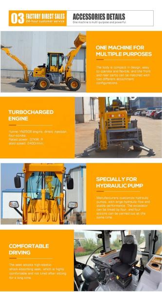 4x4 Wheel Drive 400kg-2.5ton Mini Loader Backhoe Loader para venda com pá de neve