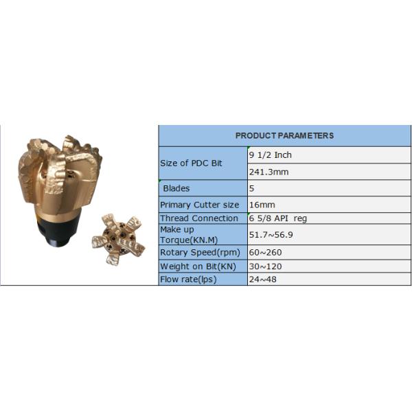 Hot sale best price 5 blades diamond matrix body pdc drill bit