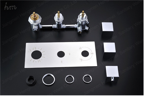 LED Lighting Bathroom Shower Heads And Faucets With Thermostatic Mixer Massage Jets