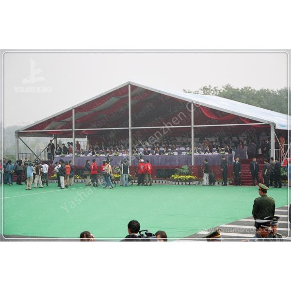 850gsm PVC Fabric Outdoor Event Tent 20M Wide With Red Roof Lining Decoration