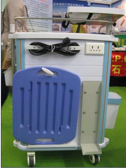 Manual Medical Crash Cart For Clinic With ABS Plastic Top Board