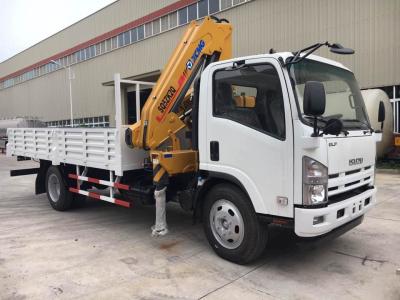 ISUZU Mobile Crane Truck , Mounted Crane Truck With Folded Arm XCMG Crane