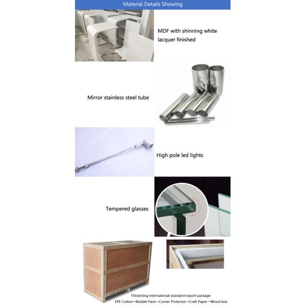 Oem manufacturing good price wooden glass white color perspex display stands with locks