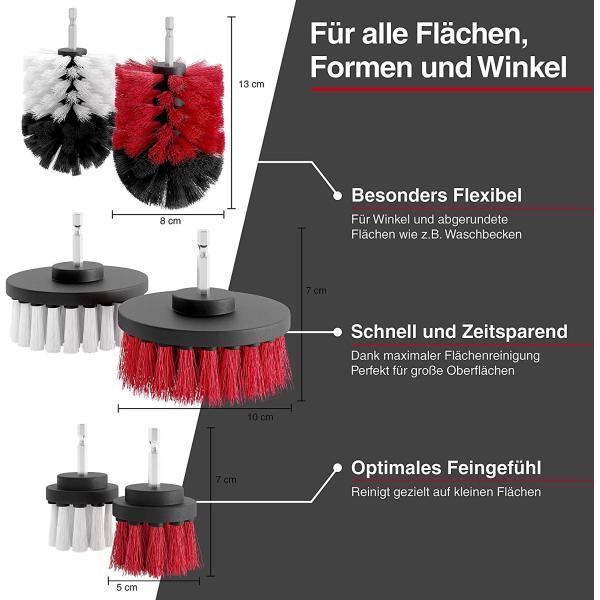 6 мягкое & трудные щетки для бесшнуровой щетки чистки сверла отвертки
