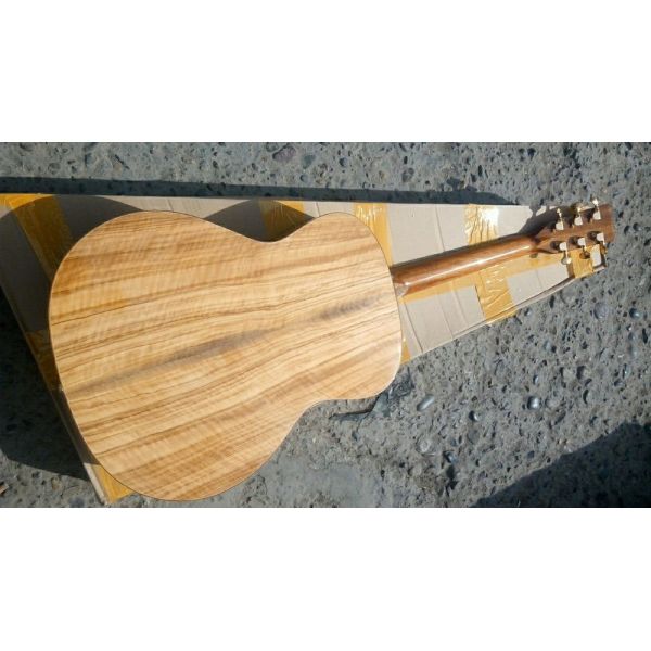 AAAA all Solid custom olive wood OM style custom guitar Gotoh tuner peg acoustic electric guitar
