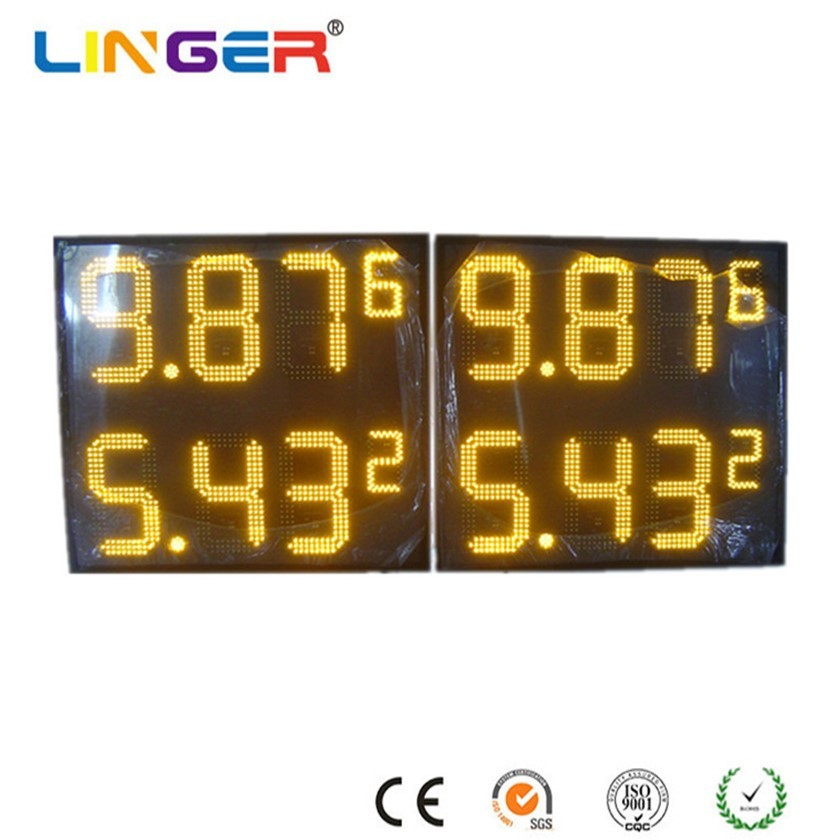 Yellow Digital Gas Price Sign IP67 Gas Price Sign Customized