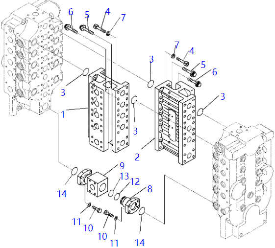 PC2000-8 Main Control Valve  709-1A-11600 709-1A-11100 For Komatsu Excavator