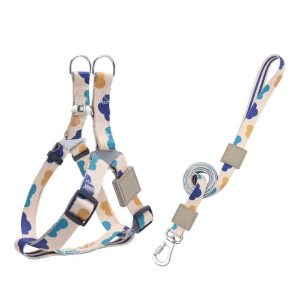 Durable Nylon Pet Harness And Leash Set Adjustable Safe Comfortable For Dogs