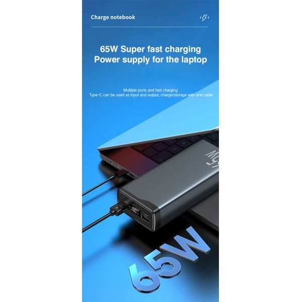 Fast Charging Phone Power Bank 30000mah 65w With Led Display