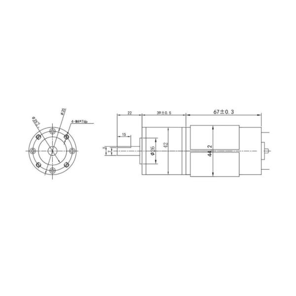 Dia 42mm мотора уменьшения планетарной шестерни 380rpm PMDC с кодировщиком
