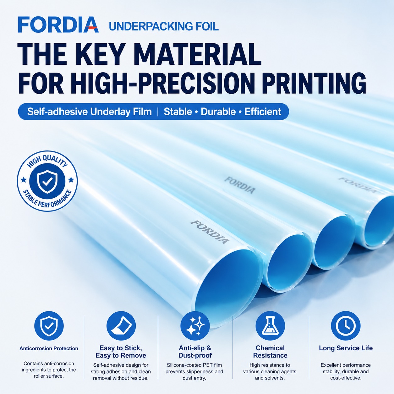 Offset Printing Polyester Underpacking Foil Self Adhesive PET Underlay Packing