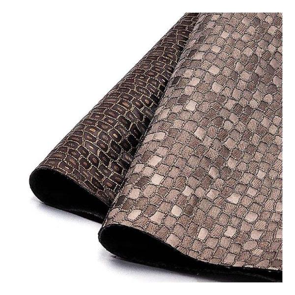 Vente en gros en Pvc de pierre de perle de grain motif en cuir synthétique artificiel emballage portefeuille boîte chaussures carnet de notes faux tissu en cuir