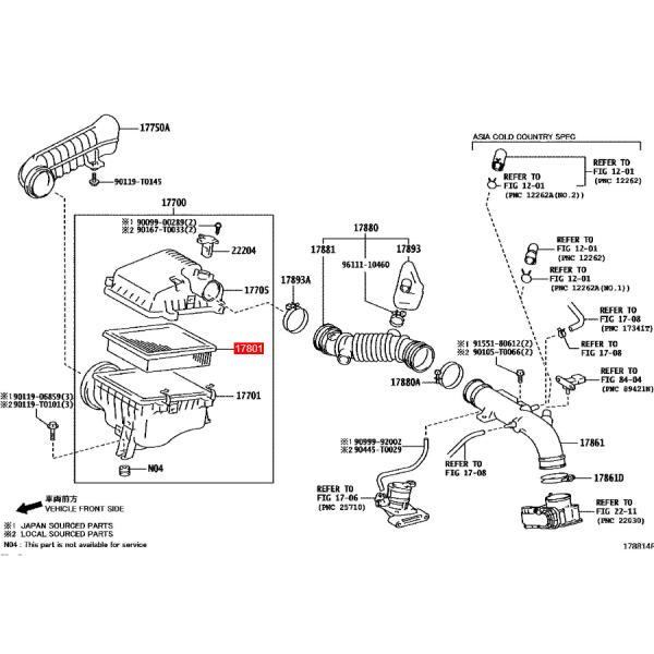 Filtres à air Air Element 17801-0L040 17801-0L050 17801-38050 pour TOYOTA Pièces de rechange automobiles HILUX REVO 2015-