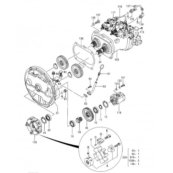 Белпарты экскаватор гидравлический насос для Hitachi Ex 200-3 Главный насос 9262319 9262320