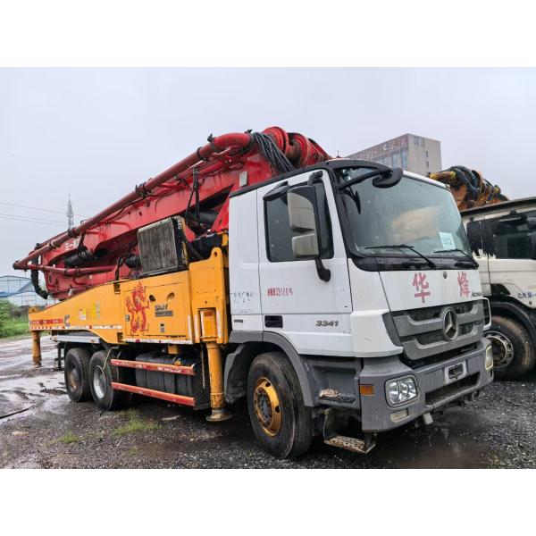 USED SANY 48m camión de la bomba de hormigón de la bomba 2014 Boom Benz chasis