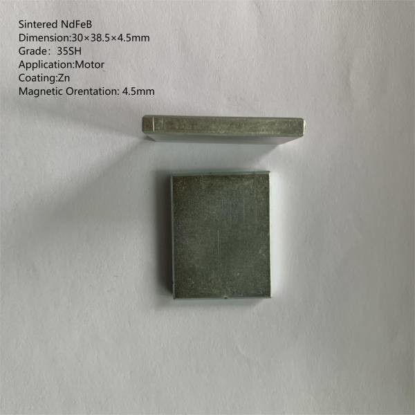 30×38.5×4.5 80C To 250C Sintered NdFeB Magnets For Automotive