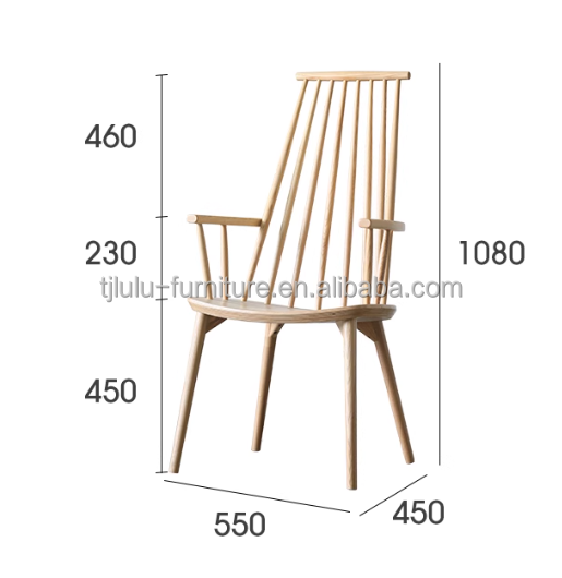 Personalización silla de comedor de tejido de reposabrazos de madera moderna para la mayor cantidad en restaurantes y hoteles