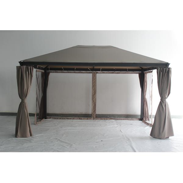 3*4*2.7M Aluminum Garden Gazebo with Rust-Proof Metal Frame and Steel Roof Customized