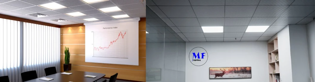 Коммерческое освещение Светодиодная панель Светодиодный потолок Троффер Световые светильники 50W 2 * 4FT Огнеупорный Антиотражательный Снижаемый потолок