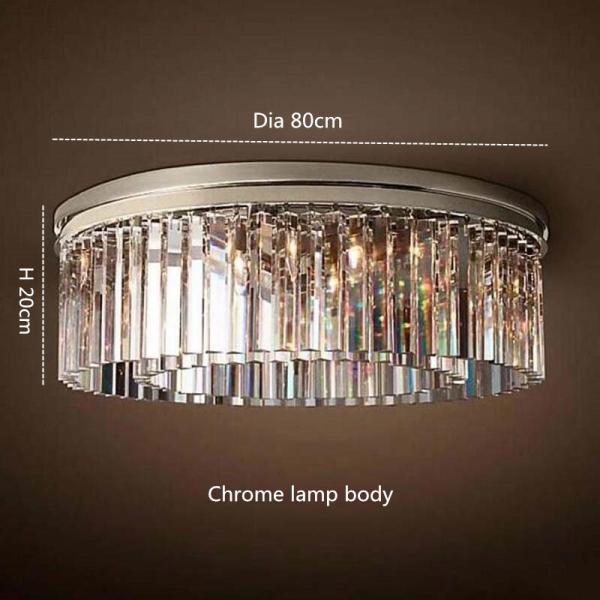 Modern Vintage Crystal Prism Chrome Black body Ceiling light crystal chandelier ceiling lights(WH-CA-54)