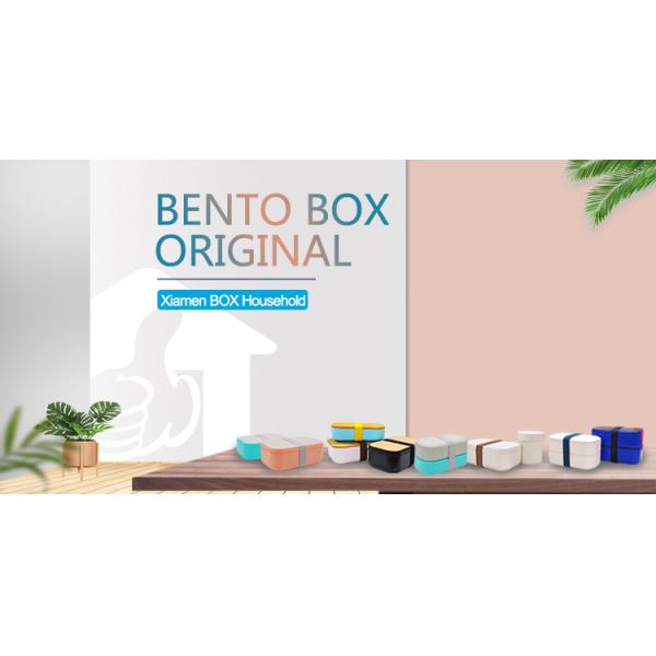 Custom Logo and Pattern 1200ml Eco Stackable Double Bamboo Fiber Microwave Safe Bento Box
