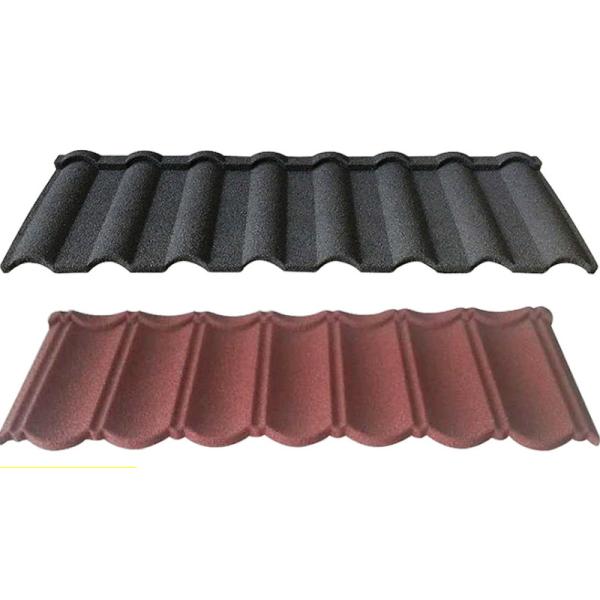 1340mm*420mm*0.4mm Windproof Stone Coated Steel Roofing Sheet for Buildings Manufacture 0.35mm/0.5mm Thickness