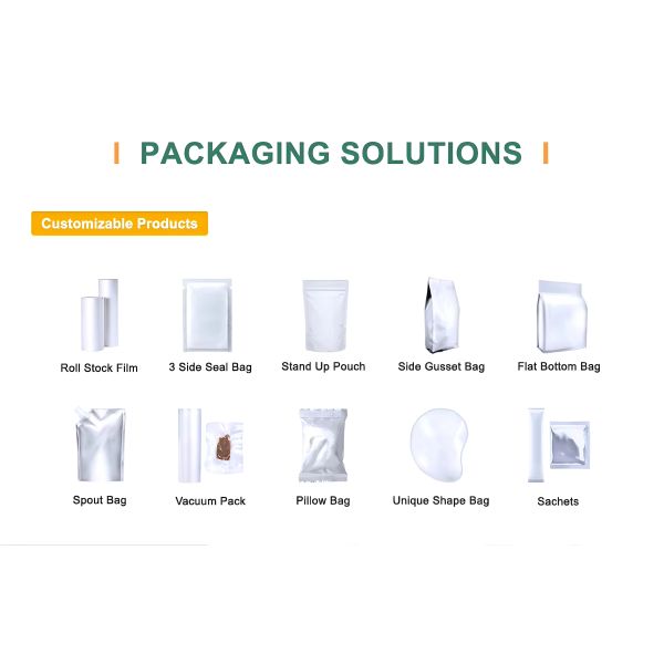 Aluminum Foil Plastic Vacuum Seal Packaging Bag Self Supporting Mylar Bag Custom Order Barrier Silver OEM Packaging Film