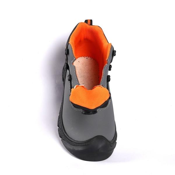 Work Shoes S3 Industrial Work Recommended Microfiber Leather Upper with Metal Eyelets Safety Boots
