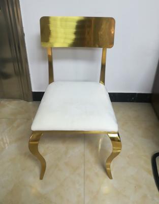 Factory price Gold Stackable Stainless Steel frame Square back Armless Dining chair