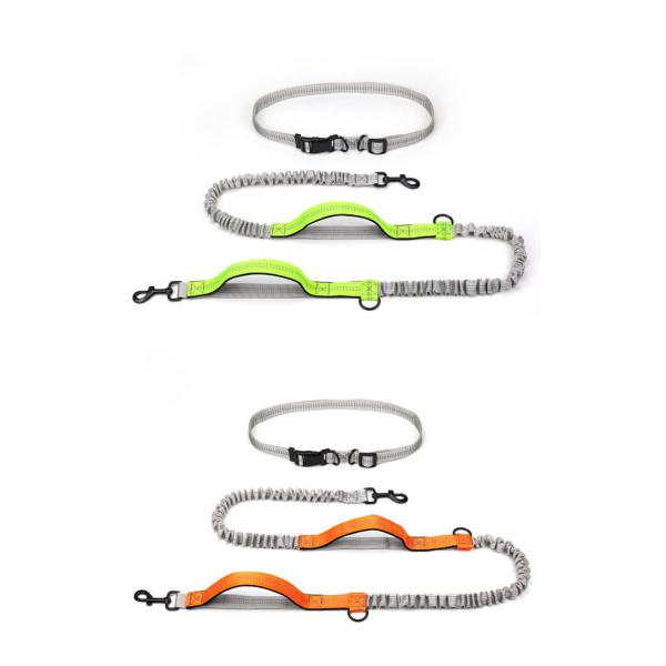 Pet Belt Elastic Night Reflective Silk Drawstring Traction Rope Outdoor Running Hands Free Dog Leash