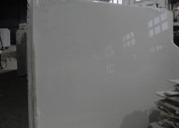 Pure White Polished Marble Floor Tiles , High Hardness Decorative Marble Tile