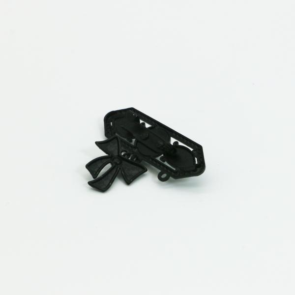 Black Fashion Brooch Pin Bow Shape Alloy Copper Silvery Material