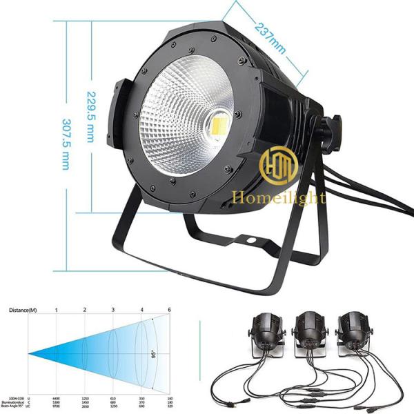 テーマパーク DMX 100W ブラインド 暖か 冷たい 白 COB PAR ステージナイトクラブのためのライト