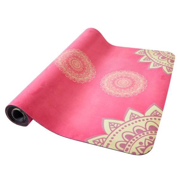 Personalized Custom Print Foldable Travel Suede Yoga Mat Eco Friendly Fitness Pilates Natural Rubber Yoga Mat With Logo