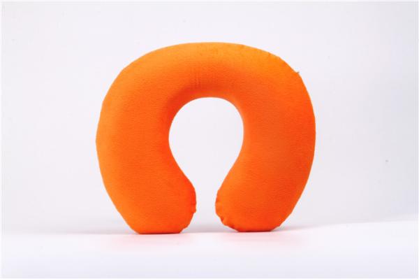Orange Travel Neck Pillow Embroidery Memory Foam For Car Flight