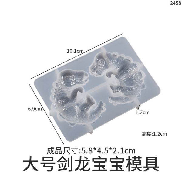 DIY crystal dropper egg shaped dragon egg baby flame rock night light base mirror silicone mold