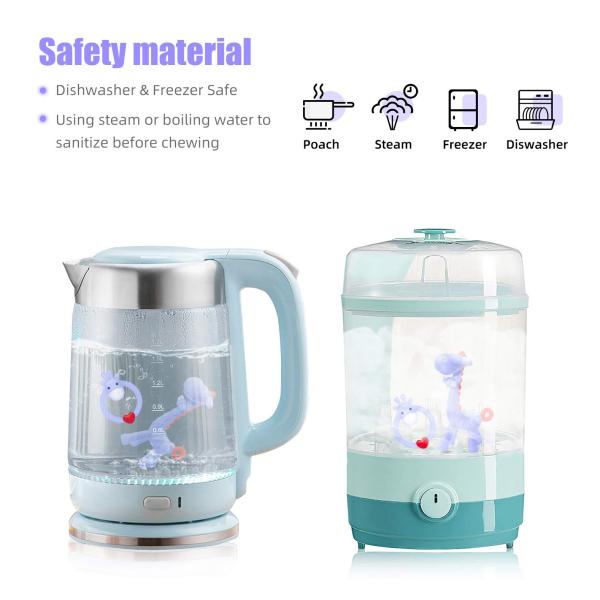 Silicone Giraffe Baby Teether Toy With Storage Case For Infant Sore Gums Pain Relief And Baby Shower