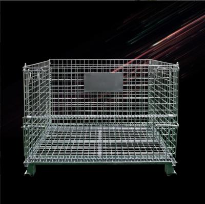 100kg-1500kg Load Steel Wire Mesh Container , Rectangular Industrial Mesh Basket