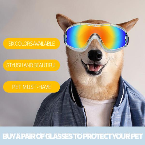 Lentilles de soleil pour chiens Lentilles pour animaux de compagnie Vêtements pour les yeux pour la plage de neige Motocyclette Dog Goggles Race