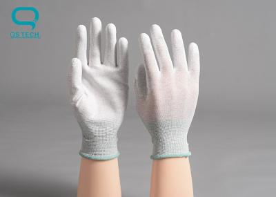 Carbon Fiber ESD PU Palm Fit Gloves For Clean Room