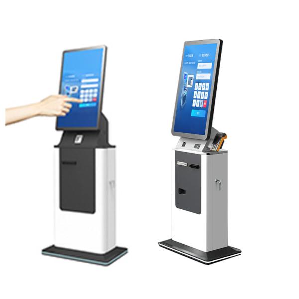 Écran tactile debout 27 32 pouces distributeur automatique de billets de monnaie recycleur de pièces Android Accepteur de factures imprimante terminal de kiosque de paiement